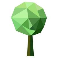 resumen bajo escuela politécnica árbol icono aislado. geométrico bosque poligonal estilo. 3d bajo escuela politécnica símbolo. estilizado eco diseño elemento. vector