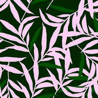 Abstract jungle palm leaf seamless pattern. Stylized tropical palm leaves wallpaper. vector