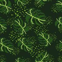 Abstract tropical monstera leaves seamless pattern. Jungle palm leaf decorative backdrop. vector