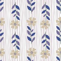 Cute stylized ditsy flower seamless pattern. Decorative naive botanical backdrop. vector