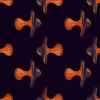Hand drawn psychedelic mushrooms seamless pattern. Magical fly agaric wallpaper. vector