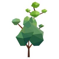 resumen bajo escuela politécnica árbol icono aislado. geométrico bosque poligonal estilo. 3d bajo escuela politécnica símbolo. estilizado eco diseño elemento. vector