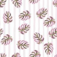 Abstract tropical monstera leaves seamless pattern. Jungle palm leaf decorative backdrop. vector