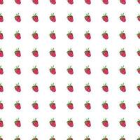 Cute strawberries seamless pattern. Doodle strawberry endless background. Hand drawn fruits wallpaper vector