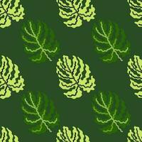 Abstract tropical monstera leaves seamless pattern. Jungle palm leaf decorative backdrop. vector