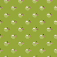 Abstract apple fruits seamless pattern. Fruit ornament. vector