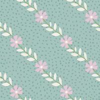 Cute stylized ditsy flower seamless pattern. Decorative naive botanical backdrop. vector