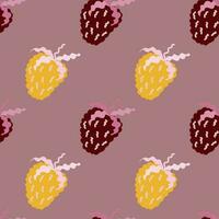 Cute strawberries seamless pattern. Doodle strawberry endless background. Hand drawn fruits wallpaper vector