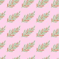 Abstract seaweed backdrop. Organic fern leaves seamless pattern. Simple style botanical background. vector