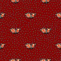 Simple stylized moth seamless pattern. Butterflies wallpaper. Flying insect print. vector