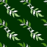 Organic leaves seamless pattern. Simple style. Botanical background. Decorative forest leaf wallpaper. vector