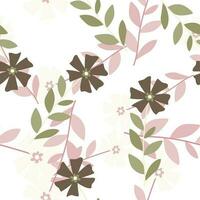 Cute stylized ditsy flower seamless pattern. Decorative naive botanical backdrop. vector