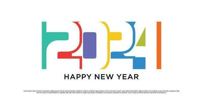 2024 Happy new year logo design template vector illustration with creative unique concept