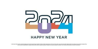 2024 contento nuevo año logo diseño modelo vector ilustración con creativo único concepto