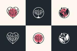 Nature tree logo icon vector with modern element idea