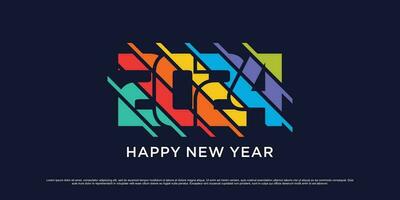 2024 Happy new year logo design template vector illustration with creative unique concept