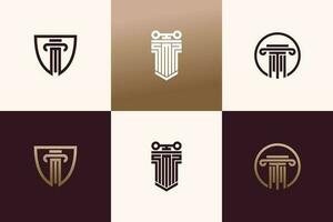 Lawyer logo collection with creative unique design vector