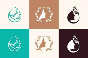 Beauty logo collection with creative unique design vector