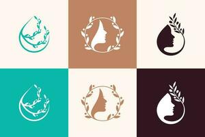 Beauty logo collection with creative unique design vector