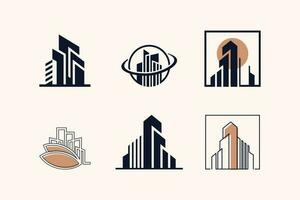 Home and building logo collection with creative unique design vector