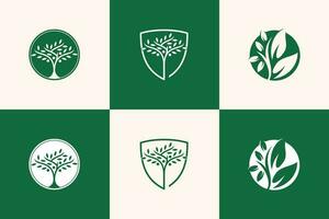 naturaleza árbol logo icono vector con moderno elemento idea