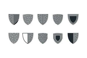 Shield logo collection with creative unique design vector