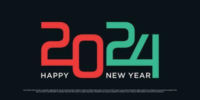 2024 contento nuevo año logo vector diseño con moderno idea