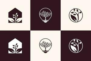 naturaleza árbol logo icono vector con moderno elemento idea