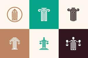 Lawyer logo collection with creative unique design vector