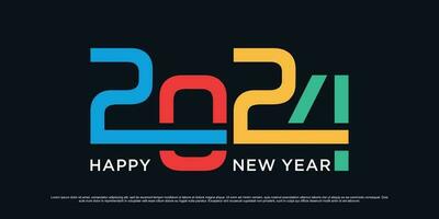 2024 contento nuevo año logo vector diseño con moderno idea