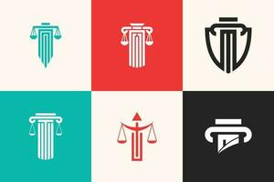 Lawyer logo collection with creative unique design vector