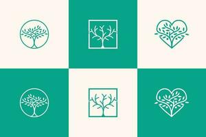 Nature tree logo icon vector with modern element idea