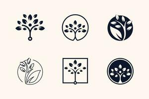 naturaleza árbol logo icono vector con moderno elemento idea