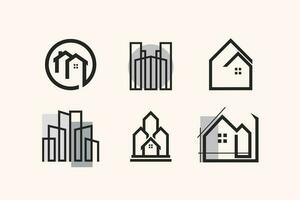 Home and building logo collection with creative unique design vector
