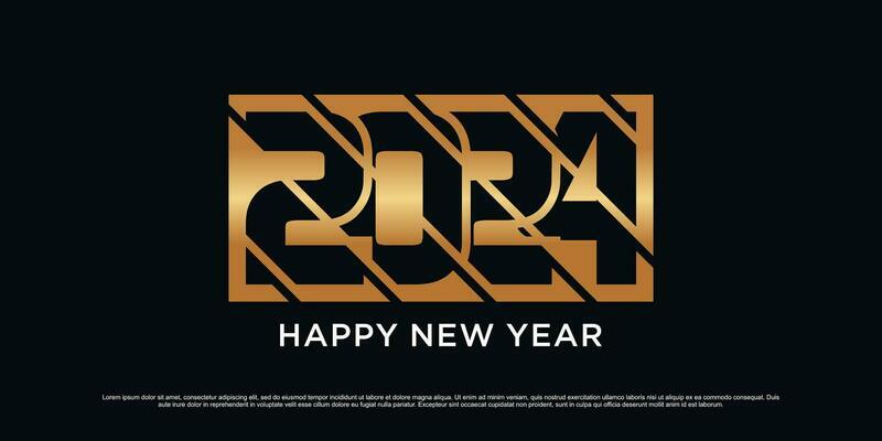 2024 Happy new year logo design template vector illustration with creative unique concept
