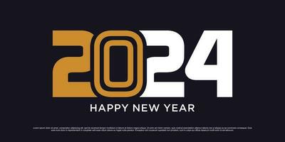 2024 contento nuevo año logo diseño modelo vector ilustración con creativo único concepto