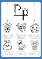 Letter tracing from a-z ,hand drawn tracing worksheets for kids pencontrol and handwriting practice vector