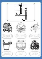 Letter tracing from a-z ,hand drawn tracing worksheets for kids pencontrol and handwriting practice vector