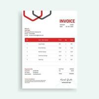 Simple business invoice template design vector