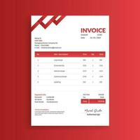 Minimal Red Invoice Design Template vector