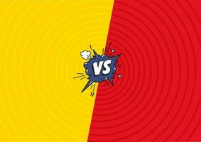 Versus letters fight background. Decorative comic backdrop with speech bubble bomb explosive in pop art style. vector