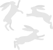 Set of rabbit silhouettes. Symbol of the New Year vector