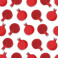 Seamless pattern with pomegranate fruit. Fruit pattern vector