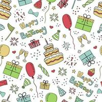 Seamless pattern of birthday elements vector