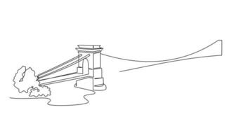 Animated self drawing of single continuous line draw for bridge structure. architechtural design concept for bridge and building. Building icon animation. Full length one line animation. video