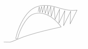 Animated self drawing of single continuous line draw for bridge structure. architechtural design concept for bridge and building. Building icon animation. Full length one line animation. video