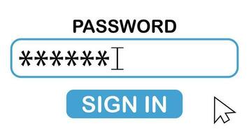 Password filling interface. user sign in page concept. vector illustration