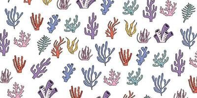 Coral reef cartoon pattern for background vector