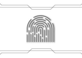 Cyber security and cyber crime concept. Scanning electronic thumb fingerprint on futuristic technology abstract on white background. Digital protection data. Hacker protection. vector