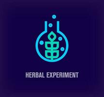 Creative herbal experiment logo. Unique color transitions. Unique biotech and organic product logo template. vector